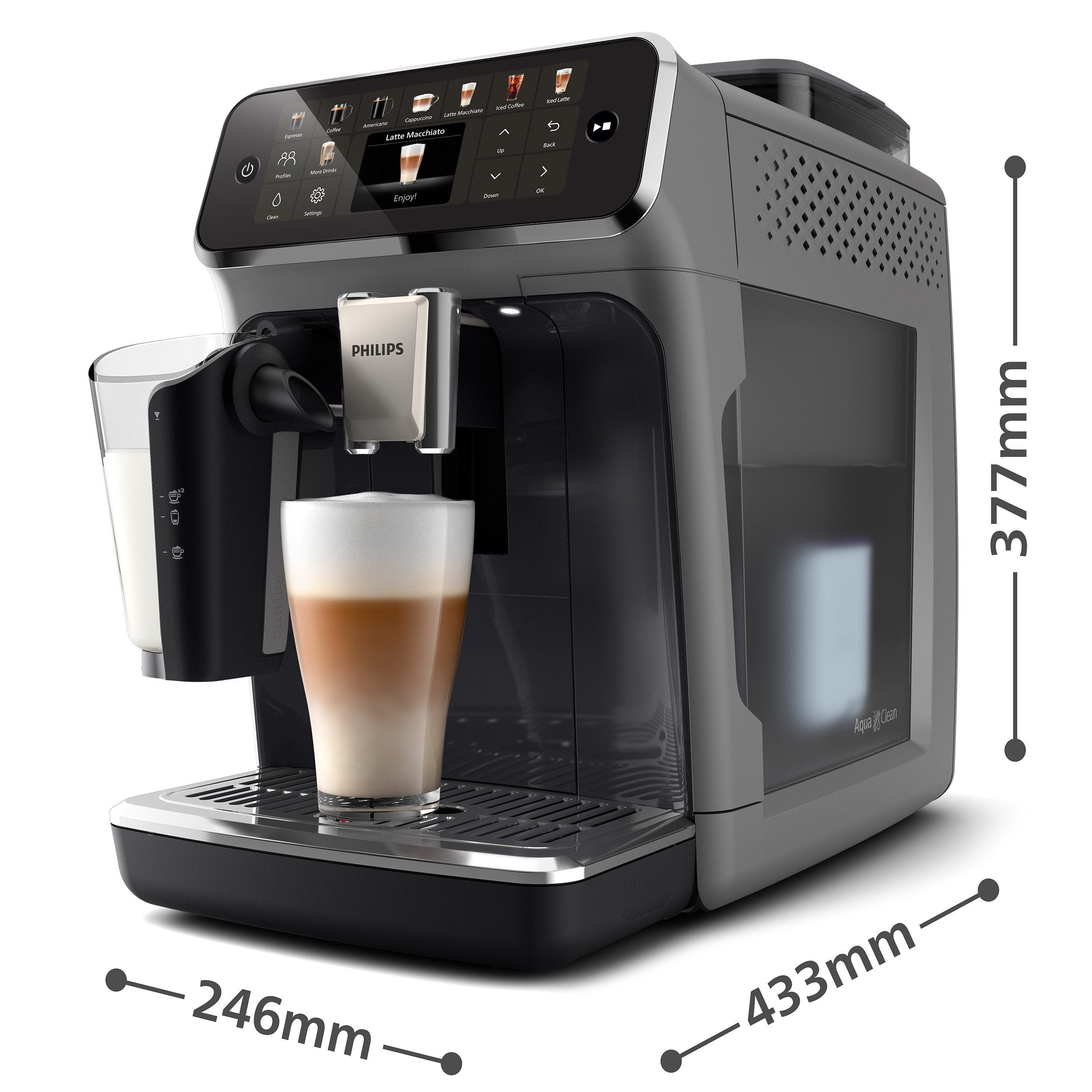 PHILIPS EP5447/90 Serie 5400 LatteGo 11 Kaffeespezialitäten Kaffeevollautomat Schwarz/Chrom